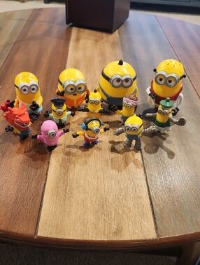 12 Yellow Minions Toy Figure Set - Assorted Characters for Kids